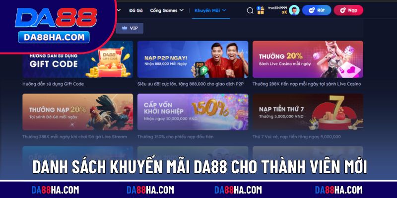 Tổng hợp các khuyến mãi DA88 đặc sắc cho tân thủ